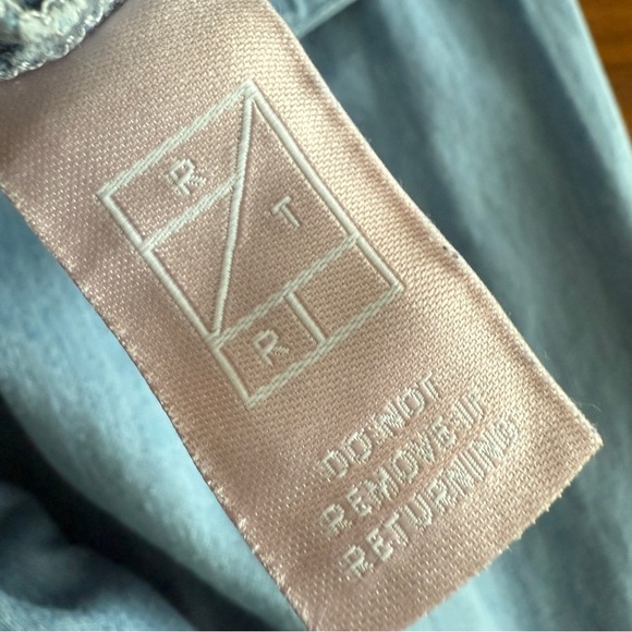 APC light Blue Denim Wide Leg Square Neck Tie Back Jumpsuit sz 42. XL - Picture 11 of 16